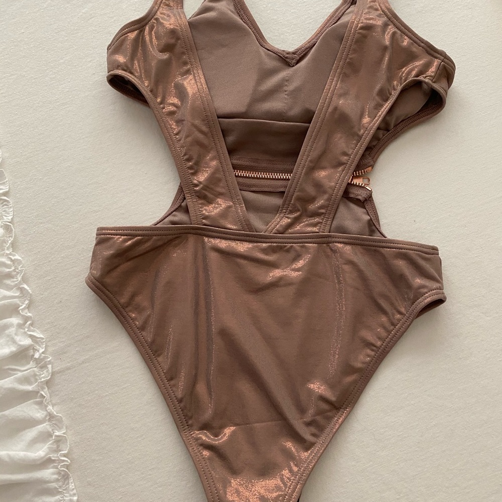 Bronze metallic one piece